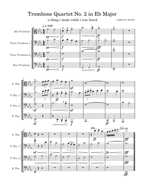 Trombone Quartet No. 2 in Eb Major
