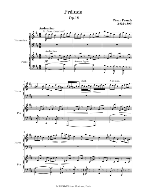 Prelude Op.18 - César Franck