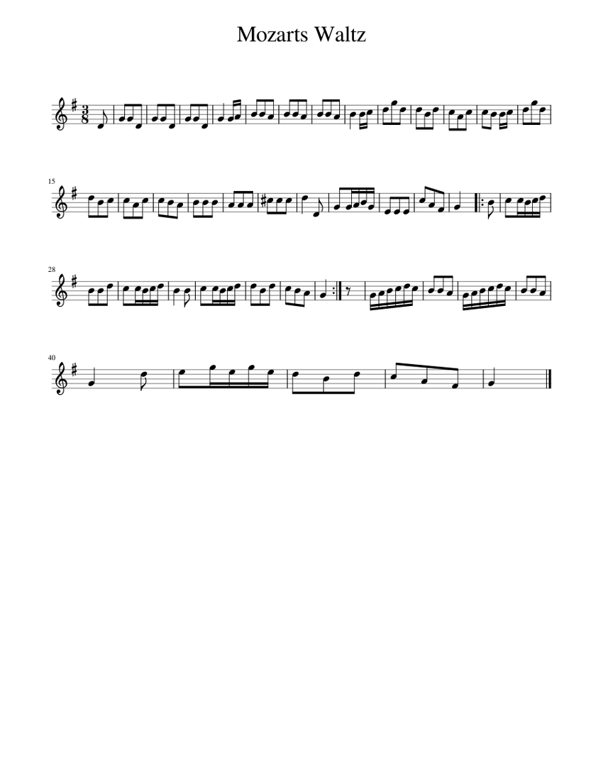 Mozarts Waltz Sheet music for Piano (Solo) Easy
