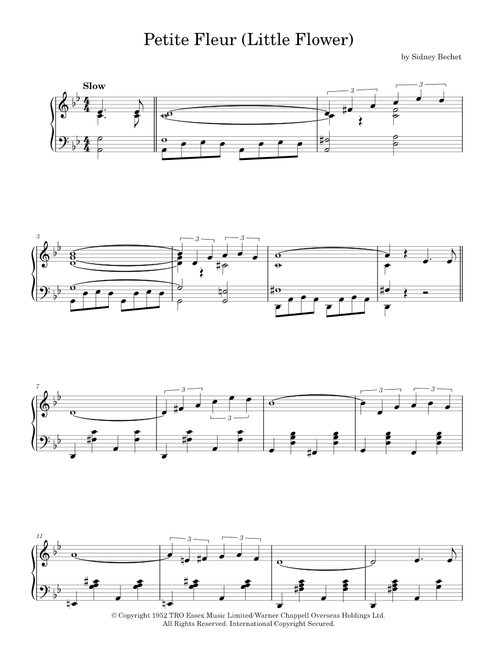 Petite Fleur (Little Flower) - Chris Barber's Jazz Band (Piano Solo)