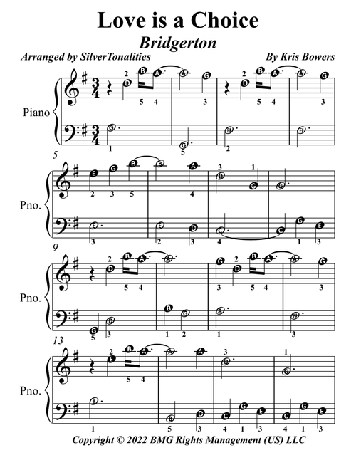 Love Is A Choice (Arr. Silver Tonalities) - Kris Bowers (Easy Piano)