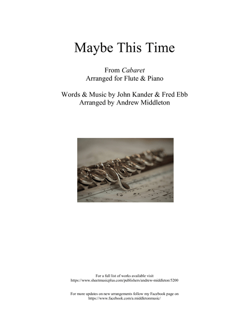 Maybe This Time (Arr. Andrew Middleton) - John Kander (Instrumental Duet and Piano)