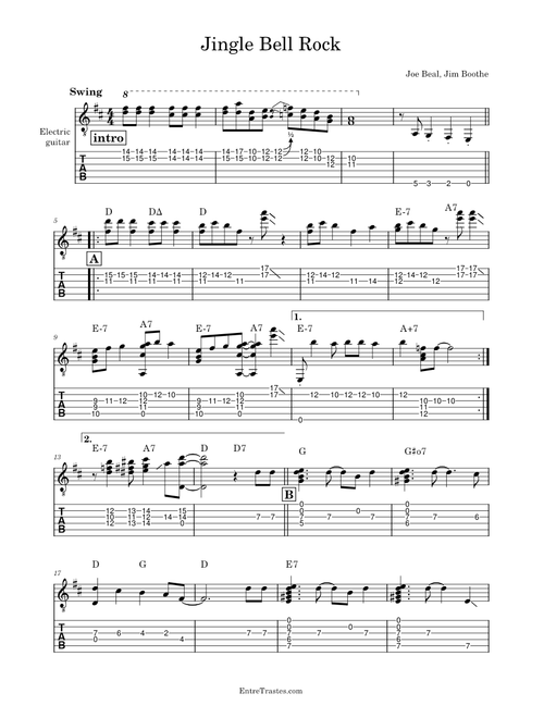 Jingle Bell Rock - arranged for solo guitar