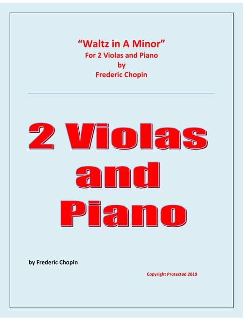 Waltz in A Minor (Chopin) - 2 Violas and Piano - Chamber music (Arr. Raymond Fenech) - Frederic Chopin (Instrumental Duet and Piano)