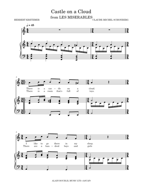 Castle on a cloud – Les Misérables