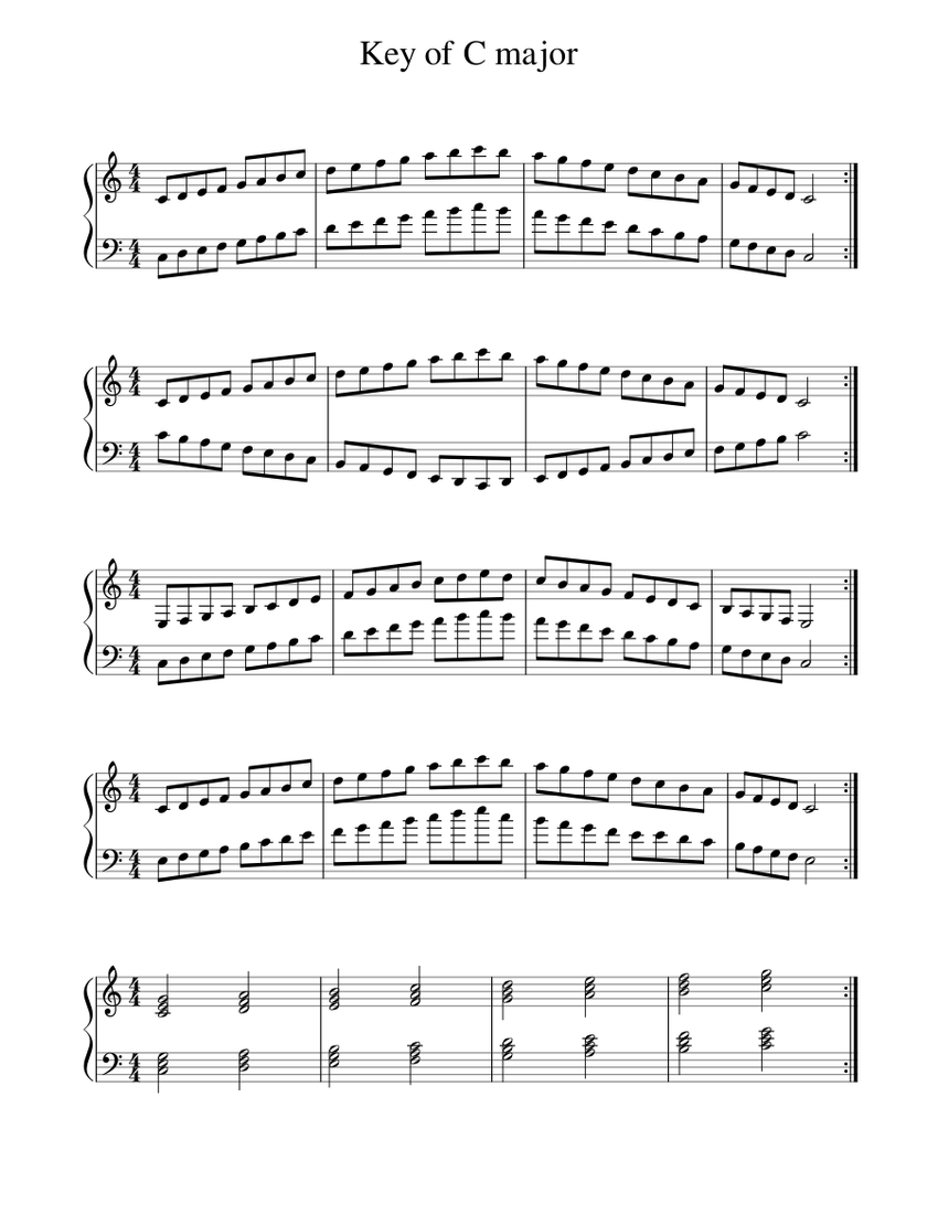 Key of C Major Sheet music for Piano (Solo)