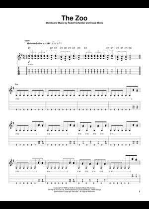 Play Official version of The zoo Sheet Music by Scorpions for