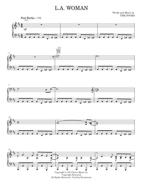 L.A. Woman - Jakob Mueller, The Doors (Piano-Vocal-Guitar)