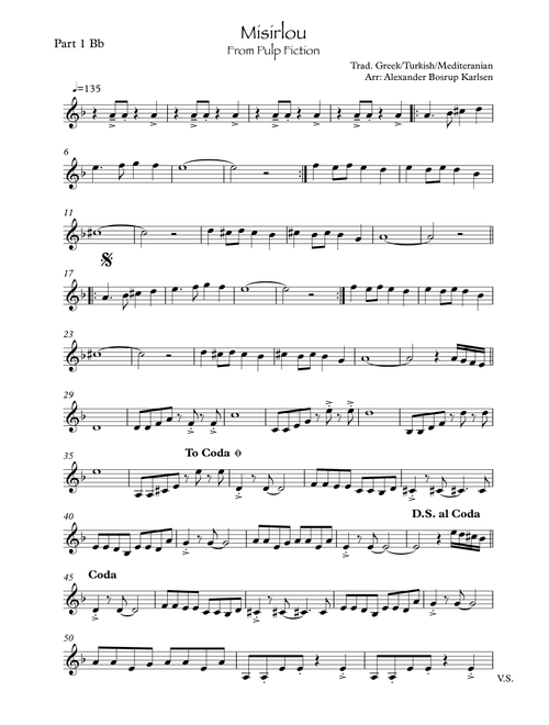 Misirlou - from Pulp Fiction (Arr. Alexander Bosrup Karlsen) - trad. (Woodwind Ensemble)