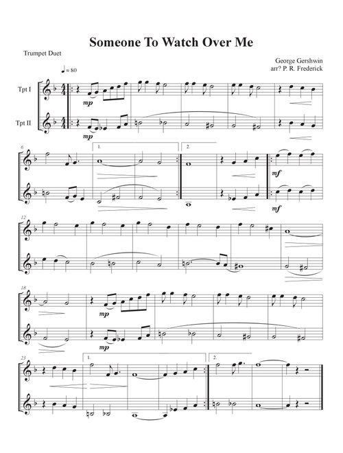 Someone To Watch Over Me (Arr. P. R. Frederick) - George & Ira Gershwin (Trumpet Duet)