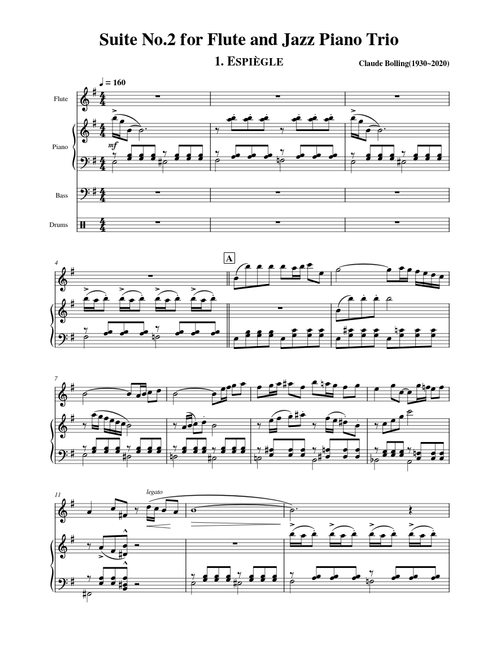 Suite No. 2 for Flute and Jazz Piano Trio - 1. Espiègle - Claude Bolling