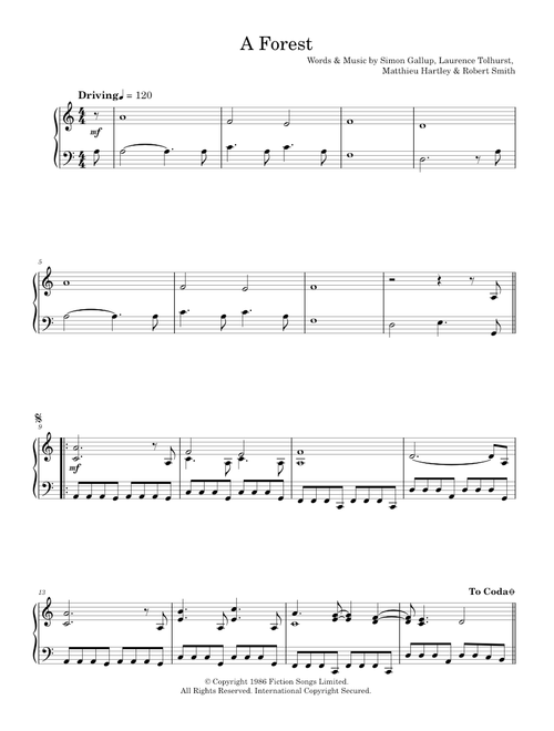 A Forest - The Cure (Piano Solo)
