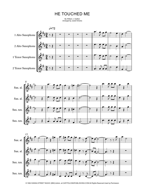 He Touched Me (Arr. Josiel Oliveira) - William J. Gaither (Woodwind Ensemble)