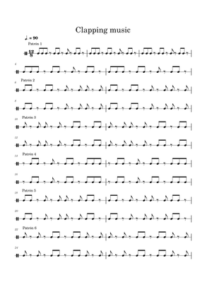 Clapping Music by Steve Reich Sheet Music for Hand clap (Mixed Duet ...