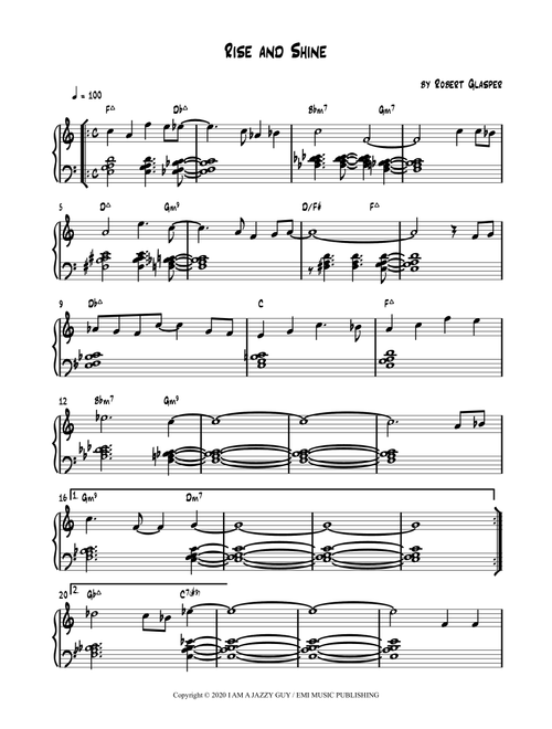 Rise And Shine (Arr. Lef Germenlis) - Robert Glasper (Piano Solo)
