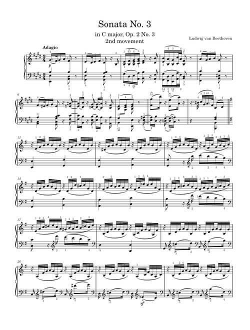 Piano Sonata No. 3 in C Major, Op. 2 No. 3 – Ludwig Van Beethoven