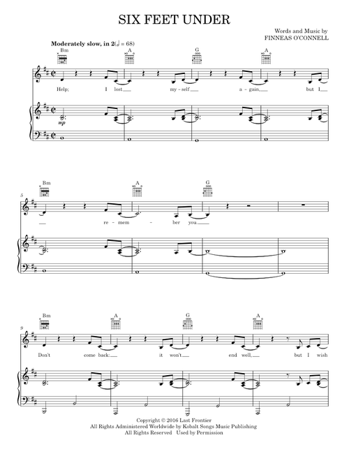 Six feet under - Billie Eilish (Piano-Vocal-Guitar)