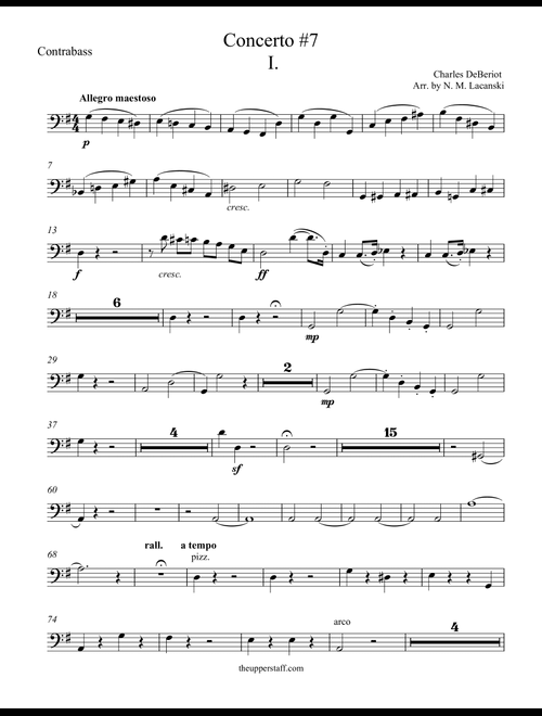 Violin Concerto #7 First Movement (Arr. Nick Lacanski) - DeBeriot, Charles (Orchestra)