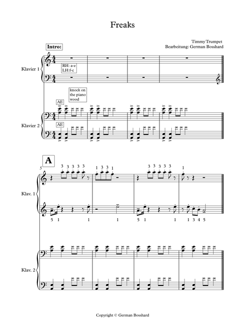 Freaks (Arr. German Bosshard) - Timmy Trumpet (Piano Duet)