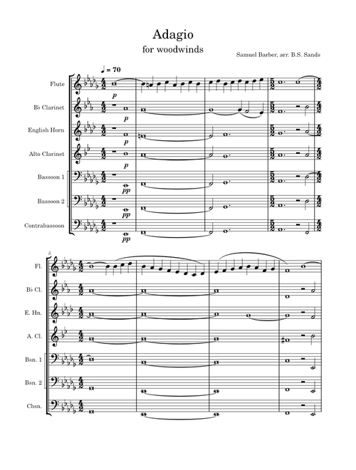Adagio: for woodwinds