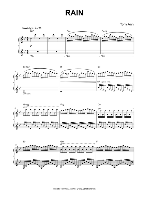 Rain - Tony Ann (Piano)