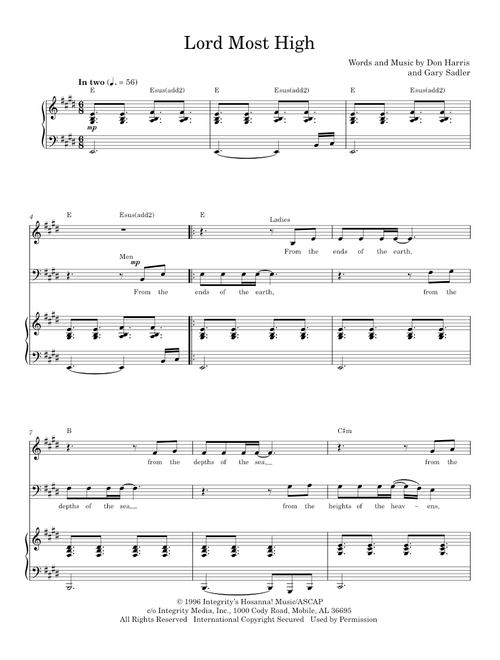 Lord Most High - The Martins (Piano Vocal)
