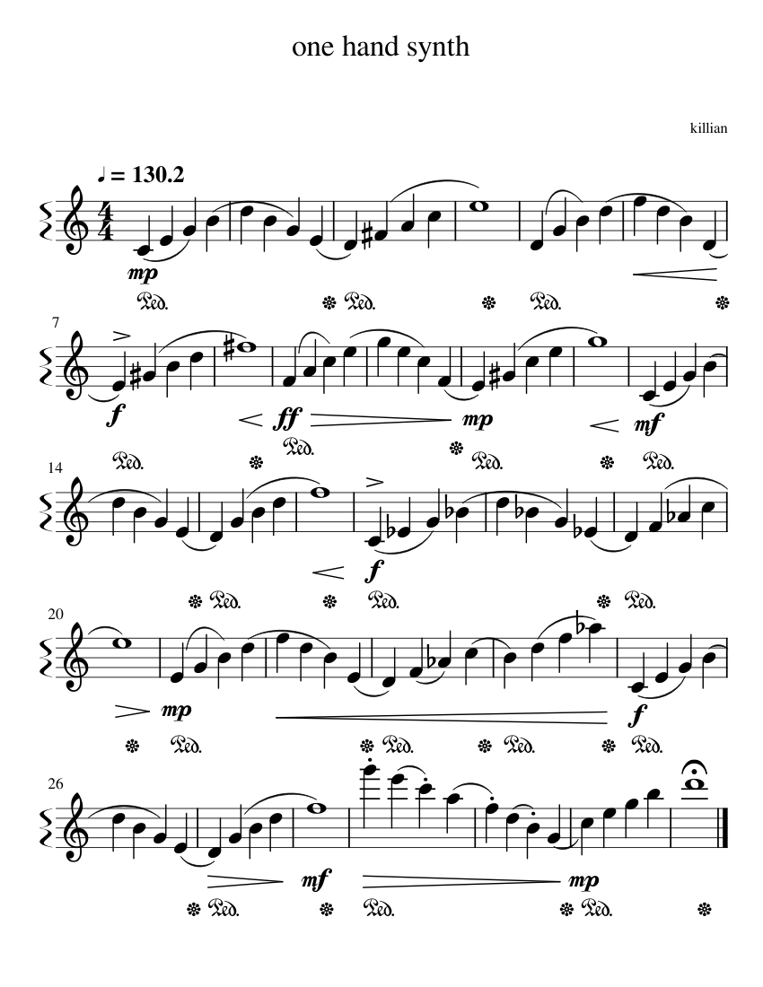 Easy piano one hand deals