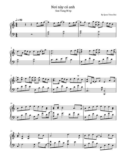 Noi Nay Co Anh (Arr. poon) - Son Tung M-tp (Piano Solo)