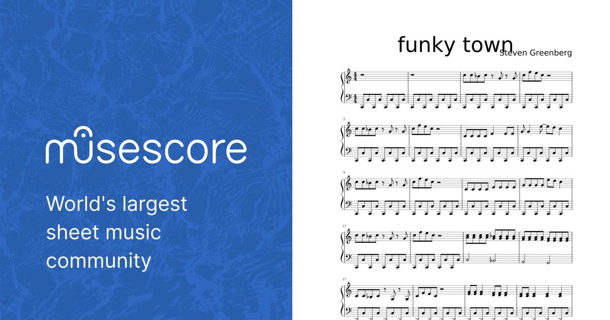 funky town Sheet music for Piano (Solo) Easy