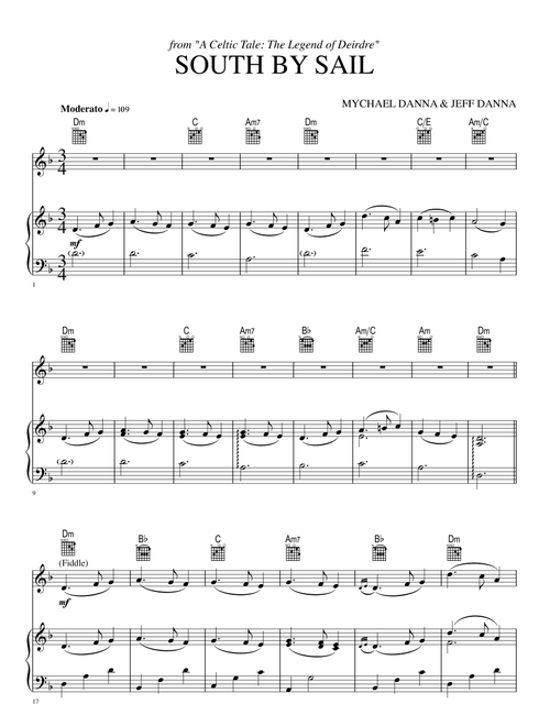 South By Sail - Mychael Danna & Jeff Danna (Piano-Vocal-Guitar (Piano Accompaniment))