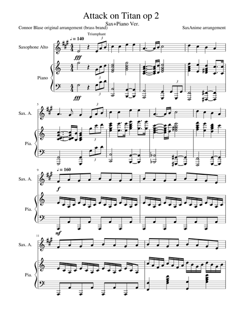 Jiyuu no Tsubasa Sax/Piano - Attack on Titan OP2