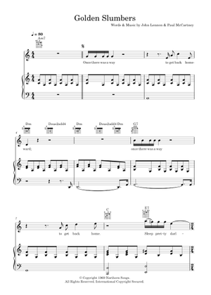 Play Official version of Golden slumbers Sheet Music by The