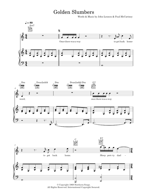 Golden slumbers - The Beatles (Piano-Vocal-Guitar (Piano Accompaniment))