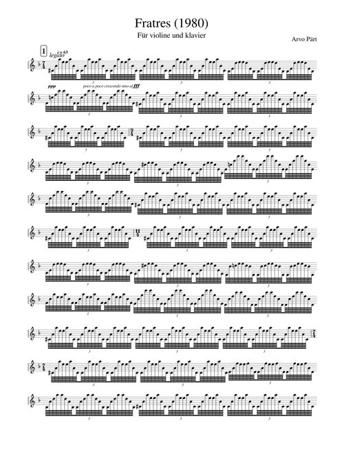 Fratres for Violin and Piano