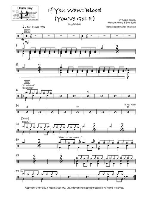 If You Want Blood You've Got It (Arr. Andy Thurston) - AC/DC (Drums)