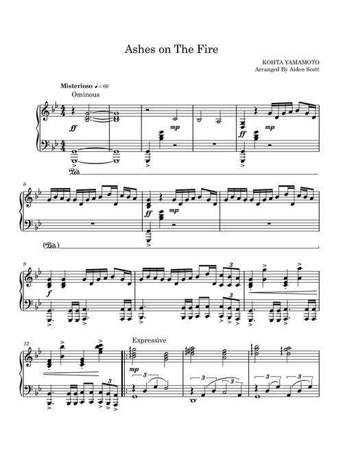 Ashes On The Fire (Arr. Aiden Scott) - Yamamoto Kohta (Instrumental Solo)