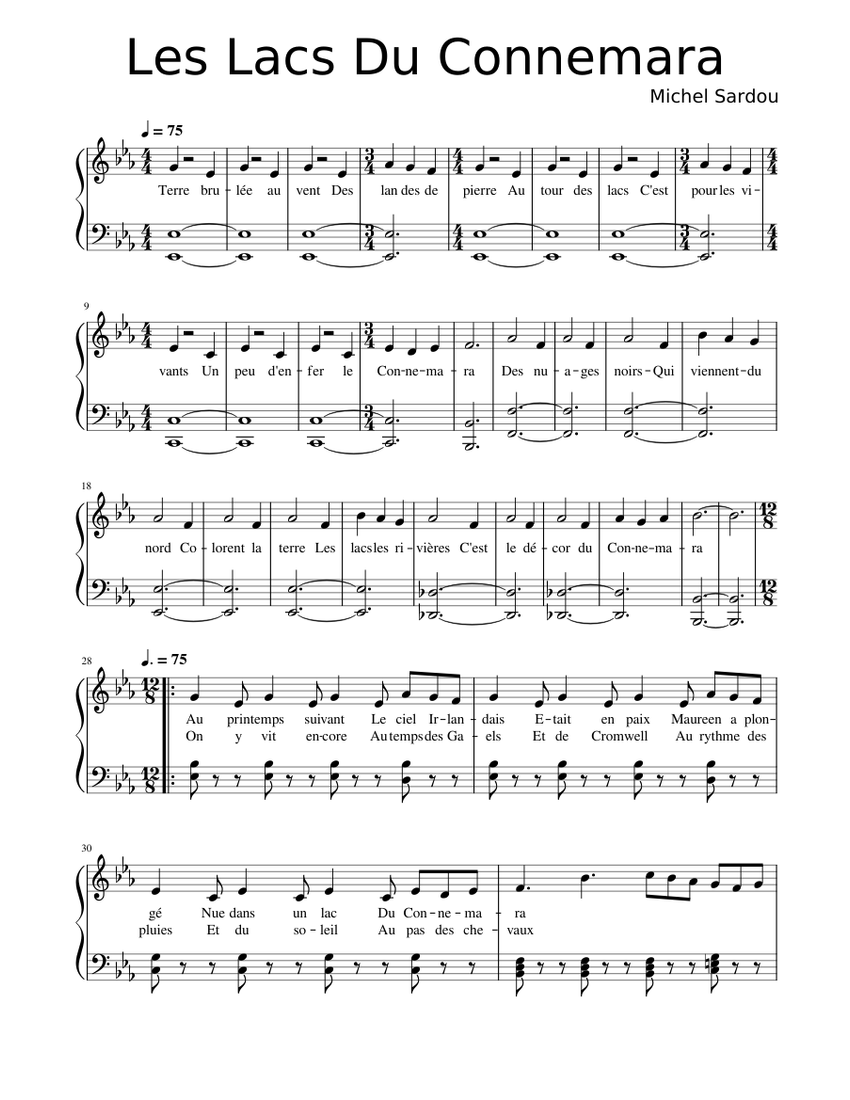 Les Lacs Du Connemara Sheet music for Piano (Solo)