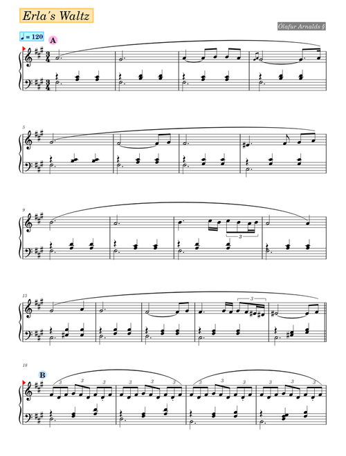 Erla's Waltz [T] – Olafur Arnalds