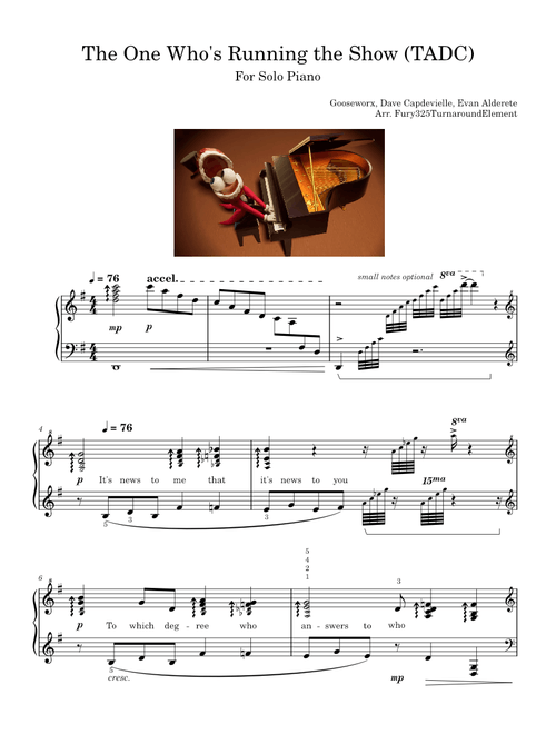 Running the Show (Caine's Song) – The Amazing Digital Circus (TADC) Soundtrack - for solo piano - Gooseworx