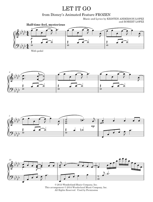 Let It Go (from Frozen) - Idina Menzel (Piano Solo)