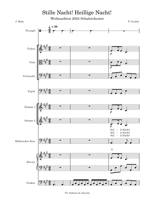 Stille Nacht! Weihnachten 2024 Schulorchester Mini Orchester