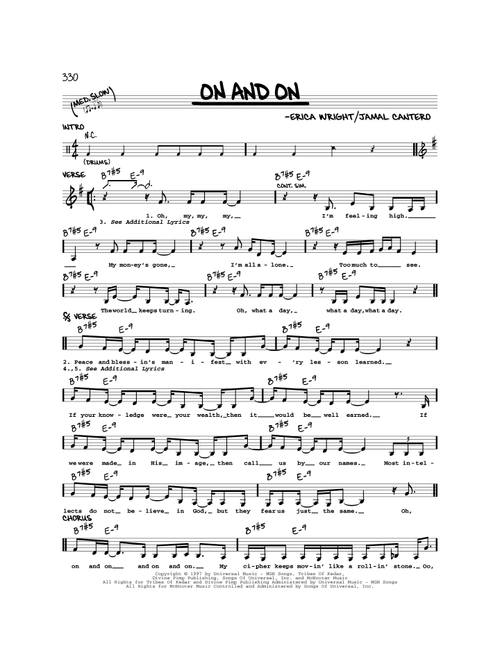 On And On - Erykah Badu (Real Book - Melody-Chords)