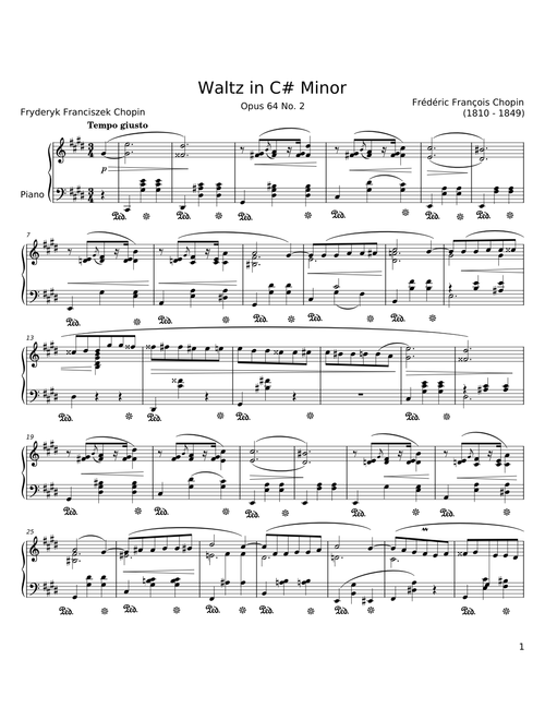 Waltz in C sharp minor Op.64, No.2 - Frédéric Chopin