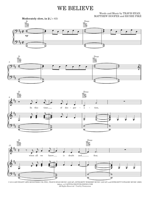 We believe - Newsboys (Piano-Vocal-Guitar)