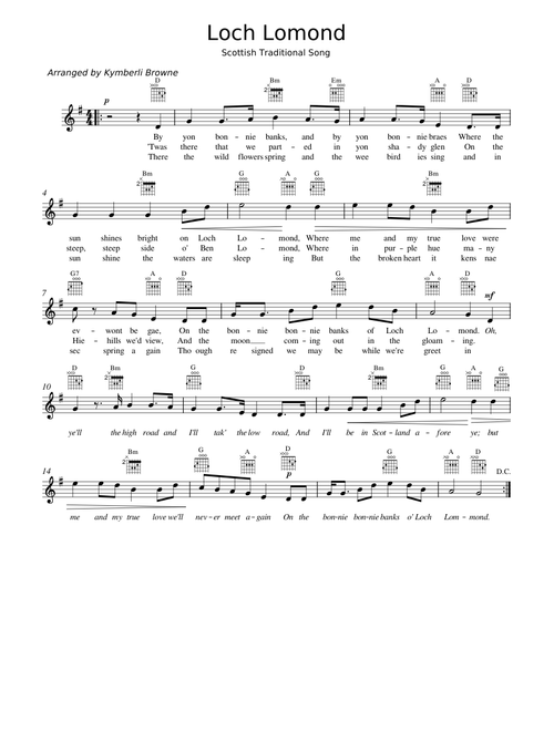 Loch Lomond – Misc Traditional Loch Lomond – Scottish Traditional LEAD SHEET