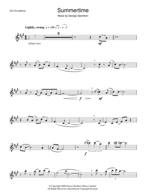 Summertime - George Gershwin (Alto Sax Solo)