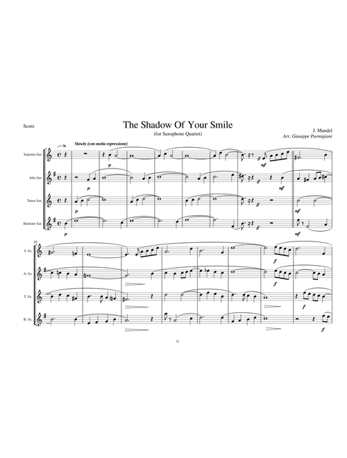 The Shadow Of Your Smile (Sax Quartet)