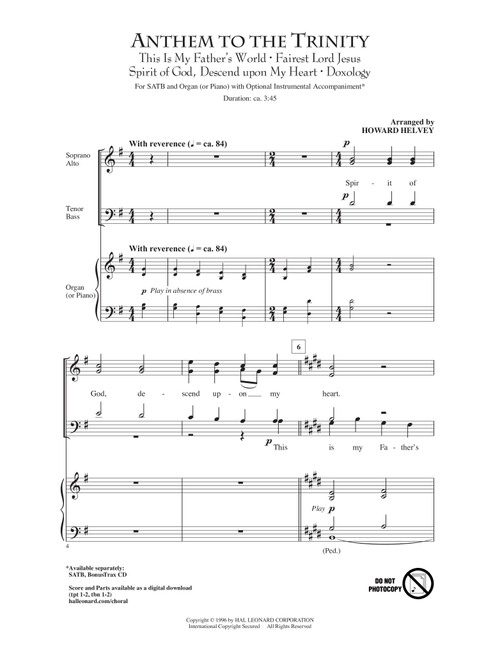 Anthem Of Trinity (Arr. Howard Helvey) (Choral, SATB)