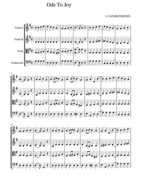Ode to Joy - for string quartet