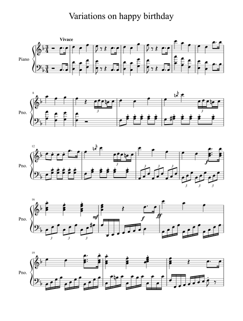4 variations on happy birthday